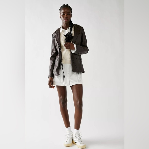 FREE PEOPLE Thea ivory shirt Minidress Size Medium - Picture 15 of 15